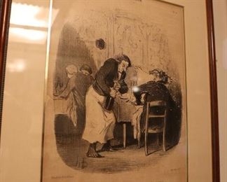 Antique French cartoon illustration