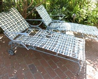 Vintage Brown Jordan chaise lounges