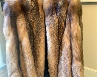 Ladies red fox fur coat