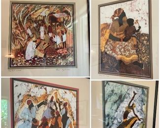 4 framed prints by Paul Nzalamba