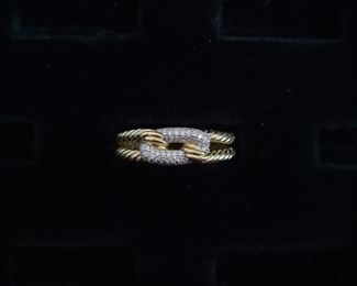 David Yurman 18k Gold and Diamond ring 
