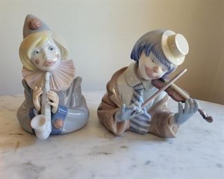 Lladro Spain porcelain clowns