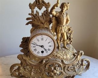 Antique french mantle clock by Parrot Freres w/ key