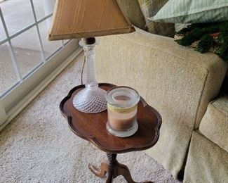 Vintage side table and lamp