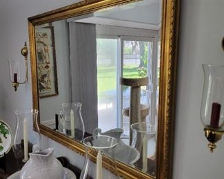 Antique Gold beveled glass wall mirror