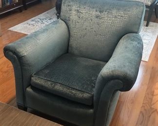 1940s Club Chair and ottoman re-upholstered 