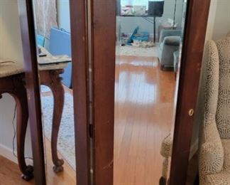 Antique Armoire mirrored door