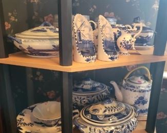 Blue and white pieces 