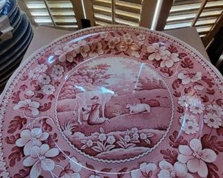 Plate set of pink willow 