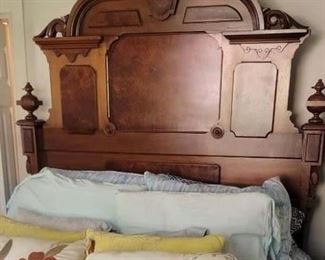 Victorian bed with Footboard converted to a queen size with Dresser. Beautiful Bed!