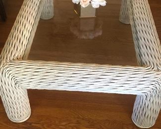 Large White Wicker Table