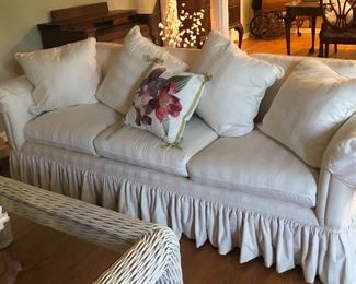 Slipcovered Sofa w/Pillows