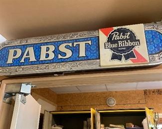 Pabst blue ribbon beer sign