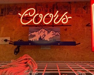 Coors beer neon sign