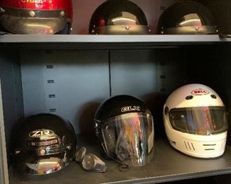 Large selection of motorcycle helmets