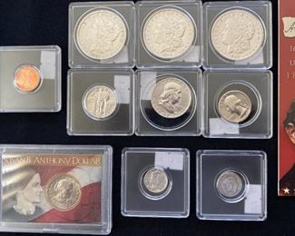 Morgan Silver dollars and silver coins 