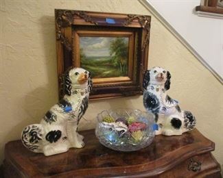 Lots of Artwork, Staffordshire style Dogs