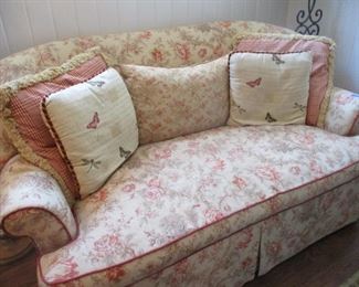 Sofa with French Prov. Toile print fabric