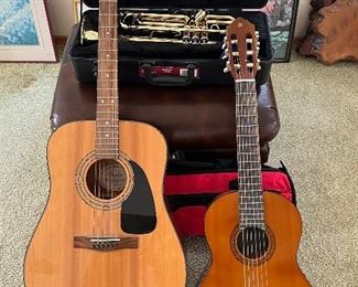 Acoustic guitars Fender and Yamaha