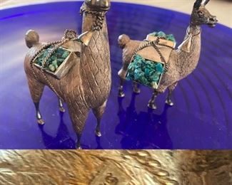 Sterling & Turquoise Alpaca Figurines
