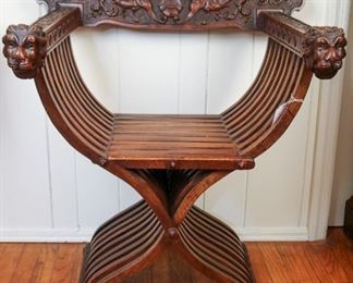 Carved Walnut Savonarola