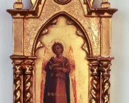 Early 20th C. Italian Oil Painting in Gothic Frame