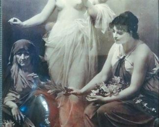 Beautiful Large Victorian Print in Incredible Oak Frame