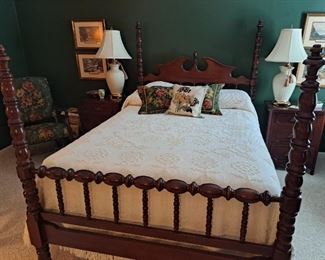 Vintage Davis Cabinet Bedroom Set 6 pieces (Bed, pair of Nightstands, Dresser w/mirror, Chest and Secretary)