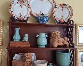 Pair of Old Wood Carved Shishi Temple Dogs (Foo Dogs)