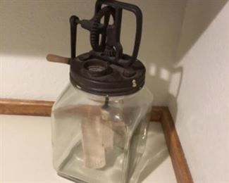 Entryway off garage - vintage churn