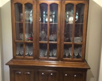  China cabinet  ONLY HAS SOLD - still have contents - lots of collectibles on glass shelves and  in lower portion of  China cabinet.  