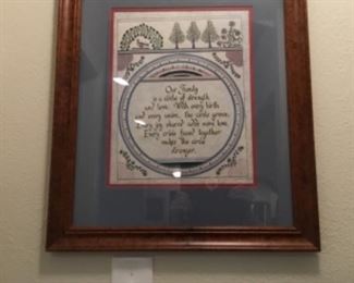 Master bedroom closet - Our Family framed picture