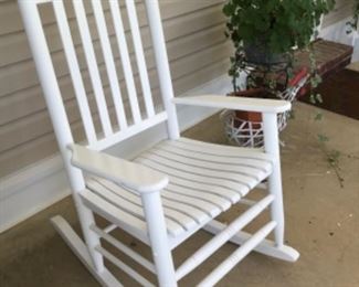 Front Porch -  White wood rocker (3 of 3)  SOLD