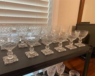 Beautiful square base glass sets by Gorham