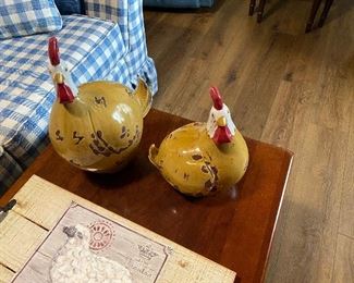 Set of chickens - glass 