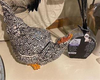 Glass chicken - SOLD - other items in picture still available