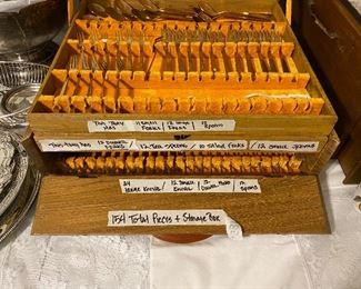 Large set of 154 pieces in tiered storage box - bought in Germany 