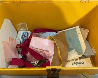 Sewing chest & contents
