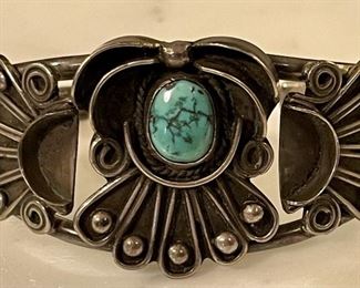 Old Pawn Sterling Silver Cuff Bracelet (matches Squash Blossom)