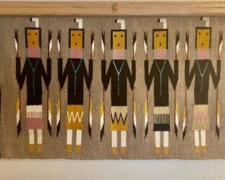 Navajo 5 Yei Be Chai 21x38 Inch Hand Woven Wool Rug