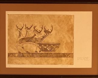 Charles Lovato Signed Limited Edition Native American Print In Frame 17/40