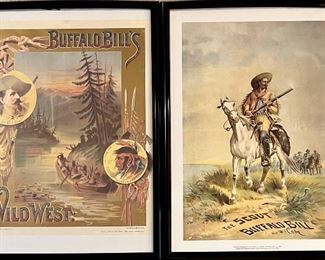 (2) Buffalo Bill Framed Posters - Golden Colorado And Cody Wyoming