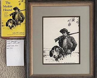 Nick Eggenhofer " The Meskin Hound "original Sketch With First Edition 1958 Hardback Book