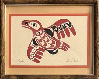 Small Original Jim Paul Indigenous Eagle In Frame