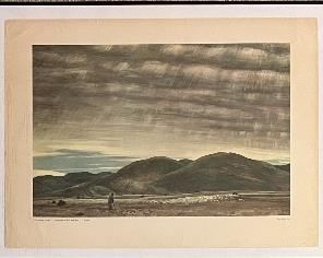 (3) Peter Hurd Prints In Frames - Gerald Marr, The Sheep Herder, And Bob Crosby