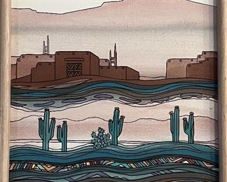 Original Greg Kyle 1991 Oil On Canvas Southwestern Scene Tucson Arizona