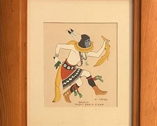 Harrison Begay Navajo Night Dance Clown Print In Frame