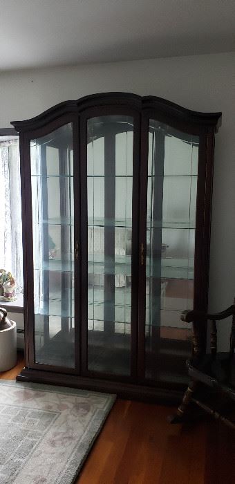Pair of large glass curio display cabinets
