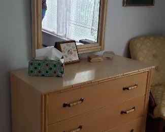 Bamboo style dresser & mirror