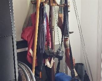 Coat rack and bows